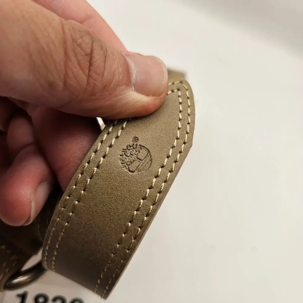 TIMBERLAND WOMEN'S L OVAL BUCKLE BELT BEIGE MADE IN ROMANIA TB0A2N66 EI9 NWT